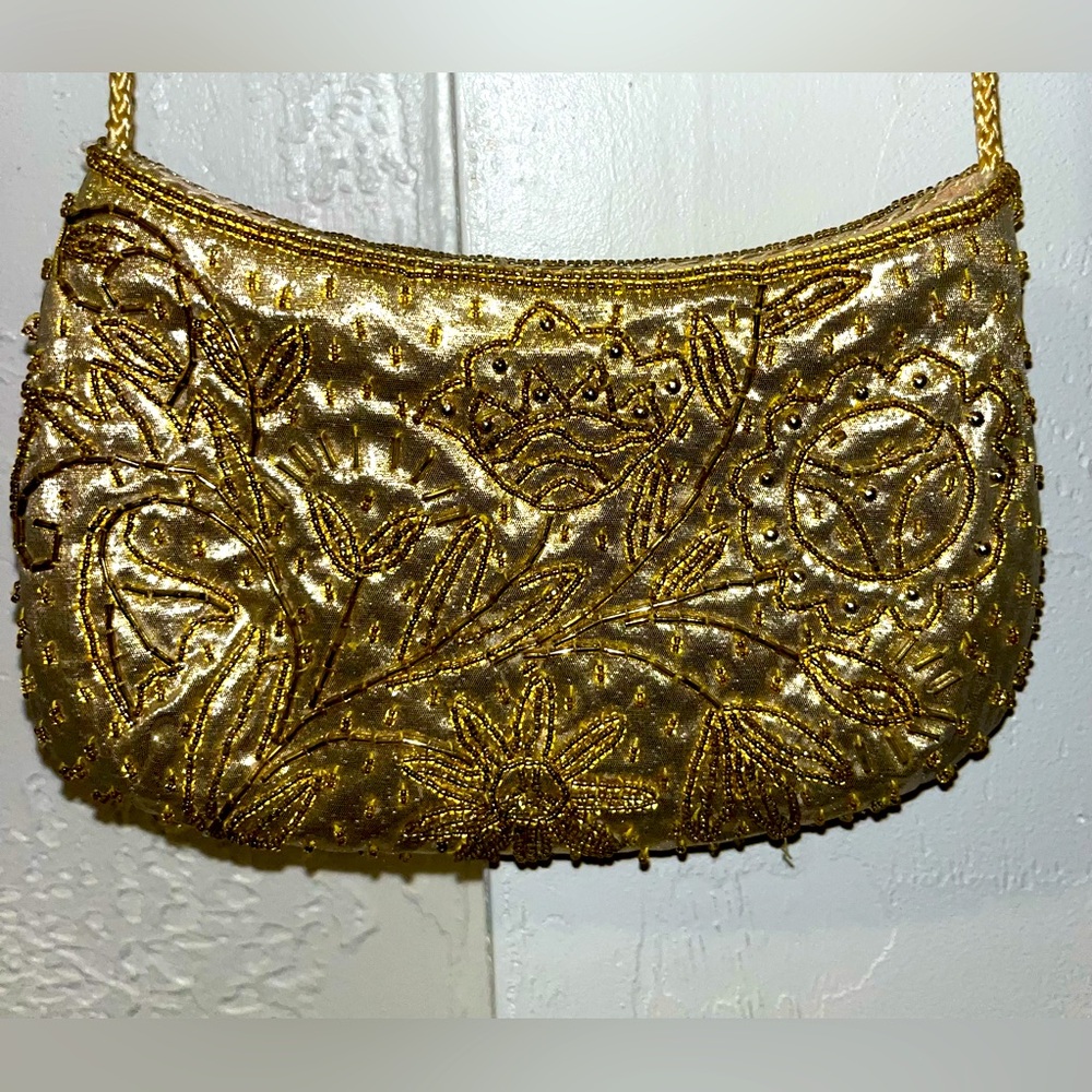 Carla Marchi hand made Gold Formal Evening Bag